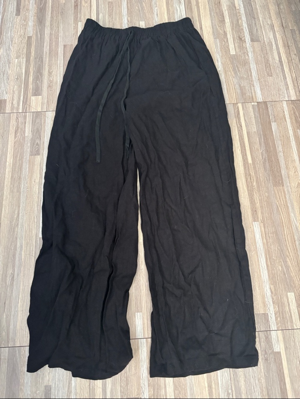 SHEIN Black Wide Leg Track Pants
